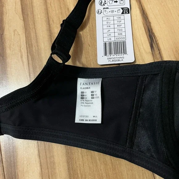 Fantasie FL4520 Seamless Underwire Bra BLACK  Sz 32DDD (F) Lifts NWT - Picture 5 of 6